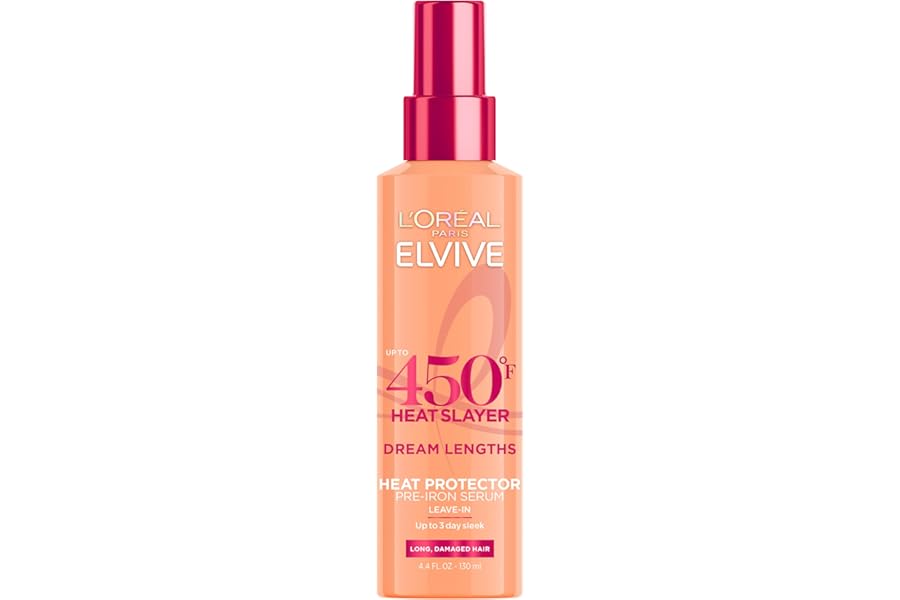 L’Oreal Paris Elvive Dream Lengths Heat Slayer Pre-Iron Spray Leave-In, 4.4 Ounce