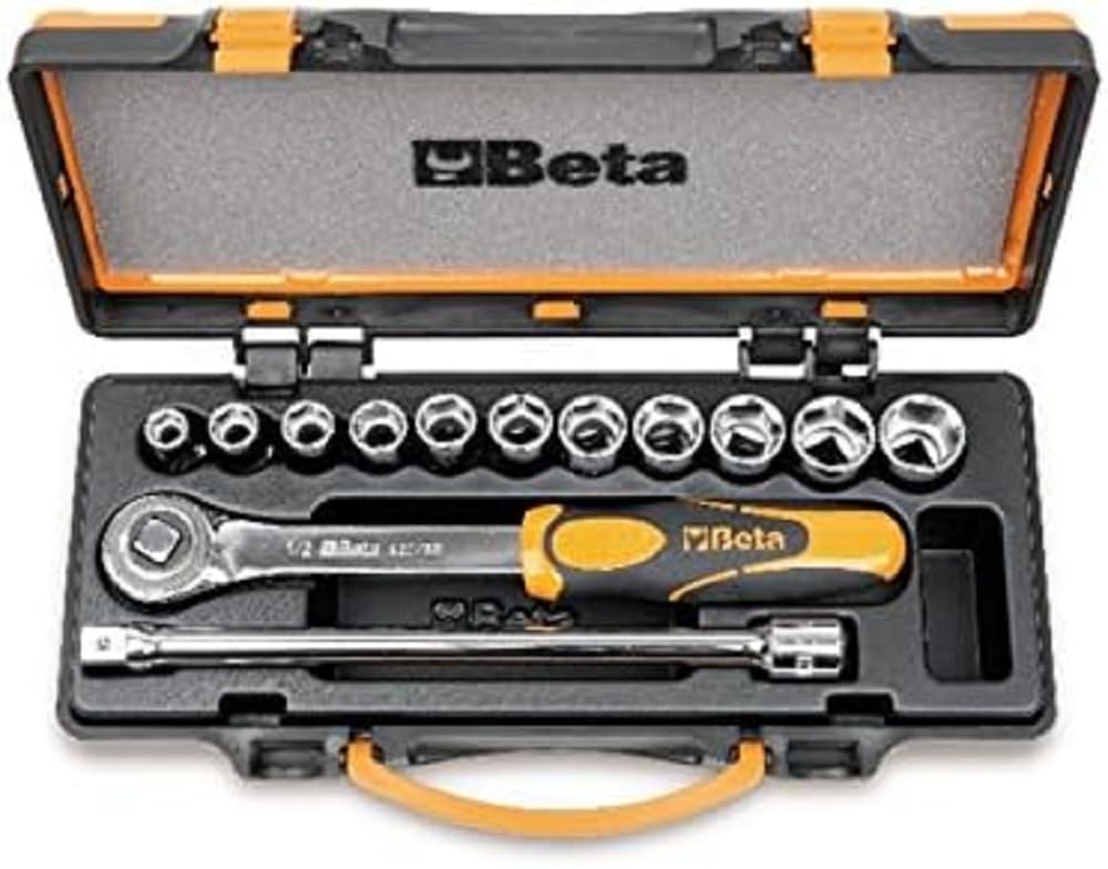 Beta 9200921 Model 920 A/C11 Hexagon Sockets and 2 Accessories, 10-22mm, 1/2 Drive, 11 Pieces