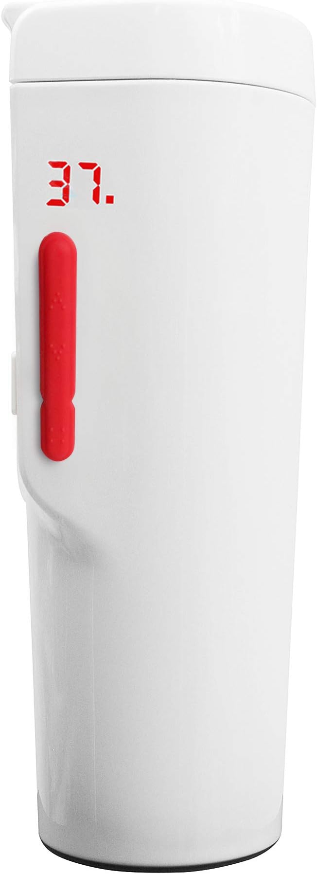 PUNCIA 12V Car Smart Electric Car Heated Travel Coffee Heating Mug Auto Shelf Electric Heated Tea Cup (White)