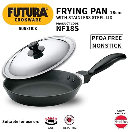 Hawkins Futura Non-Stick Frying Pan with Lid, 18cm