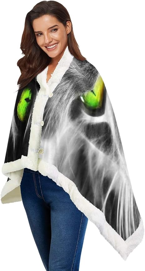 Amazon ひざ掛け 肩掛け クール 猫 ブランケッ ト着る毛布 厚手 温かい ふわふわ ショール 秋 冬 寒さ対策 吸湿発熱 軽量 多機能 洗える 男女兼用 着る毛布 かい巻き オンライン通販