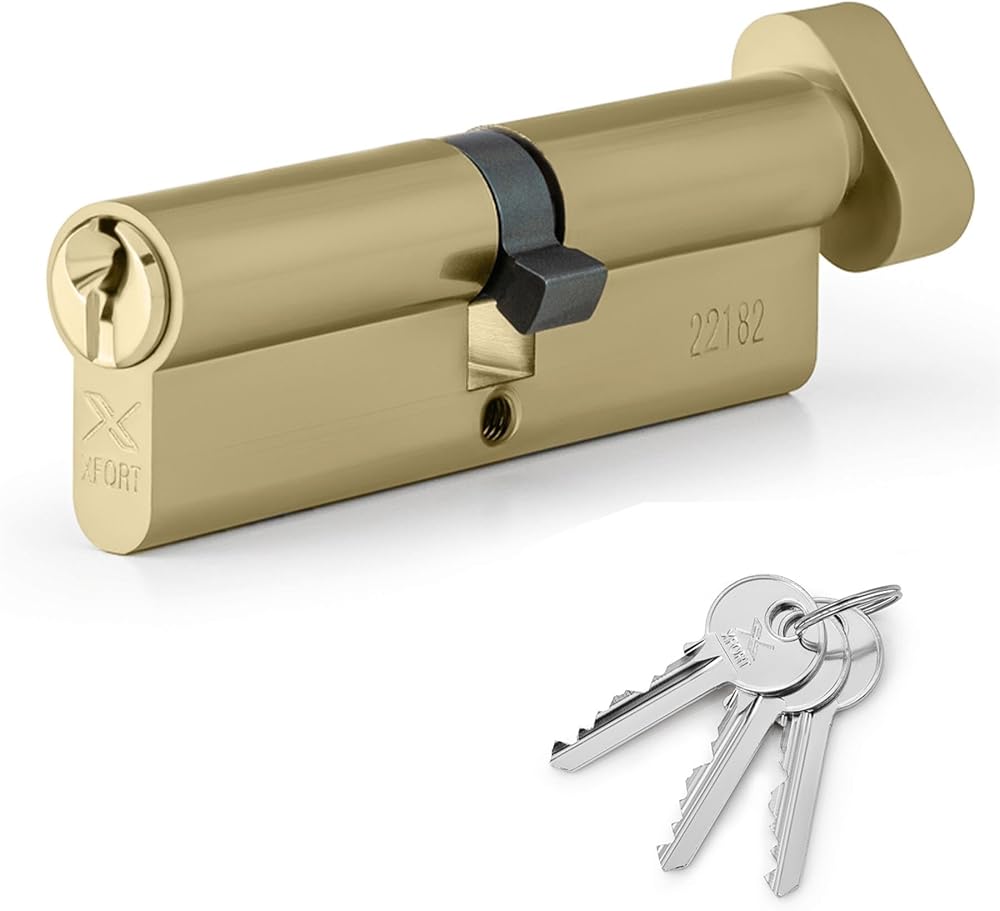 XFORT Brass 45/55T Thumb Turn Euro Cylinder Lock 100mm UPVC Door