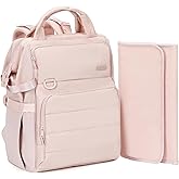 BELALIFE Baby Diaper Backpack Bag, Baby Essentials Travel Backpack for Moms Dads, with Changing Pad, Insulated Bottle Holders & Stroller Straps, Pink