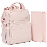 BELALIFE Baby Diaper Backpack Bag, Baby Essentials Travel Backpack for Moms Dads, with Changing Pad, Insulated Bottle Holders & Stroller Straps, Pink