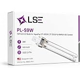 LSE Lighting 9W G23 UV Bulb for AquaTop CF-400UV CF-500UV R9WUV-SQ Canister | Quartz ultraviolet replacement lamp with a bi-pin base and 12,000-hour life for compatible canister systems; designed in USA.