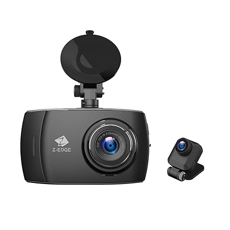 Z-Edge Dual Dashcam Autokamera Ultra HD 1440P mit Rückkamera Full HD 1080P, Touchscreen 4,0 Zoll, Loop-Aufnahme, WDR, G-Senso