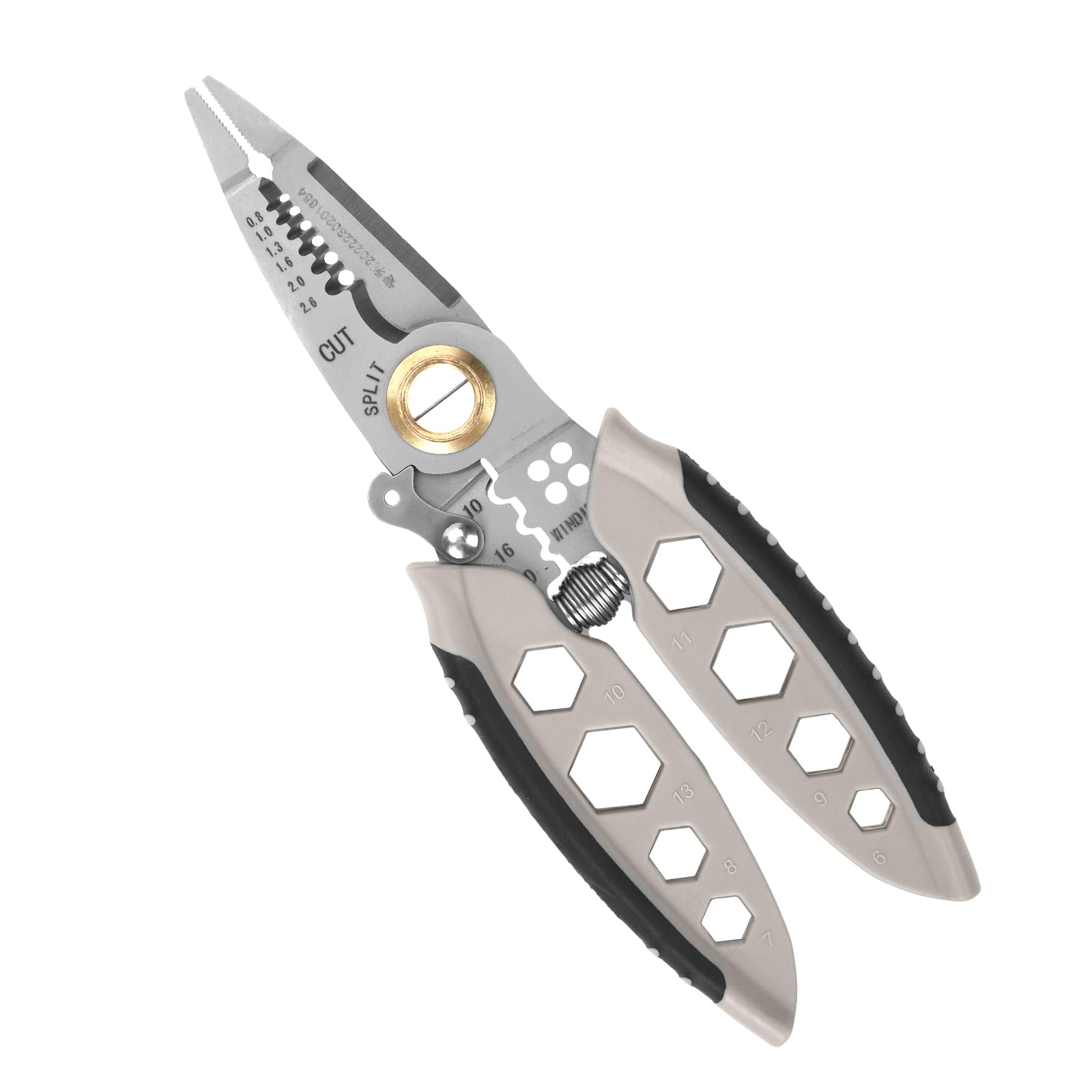 7 Inch Multipurpose Wire Stripper, 4-in-1 Cable Stripping Cutter Heavy-Duty Wire Stripper Pliers Professional Electrical Wire Crimping Tool for Slitting Cutting Splitting Clamping