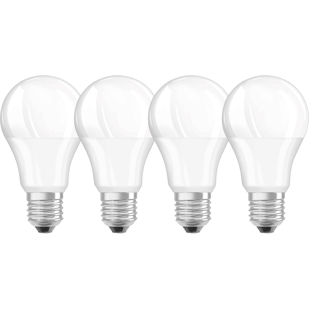 OSRAM LED Relax and Active Classic A/LED lamp, Classic Bulb Shape: E27, 8 W, 220…240 V, 60 W Replacement, Frosted, Warm WhiteCool White, 2700 K, 4x1pack