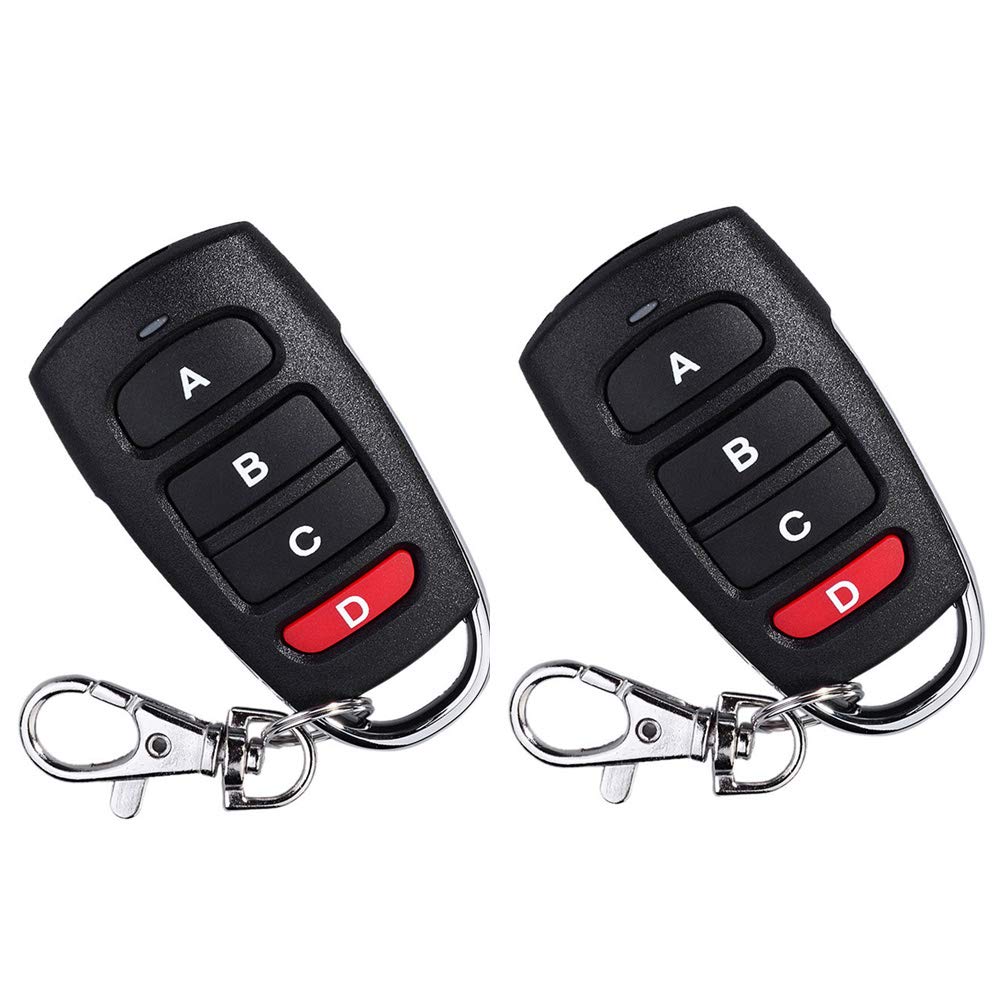 2Pcs Universal Remote Control Garage Door Opener, Garage Door Electric Gate Cloning Remote Control, 433MHZ Programmable Learning