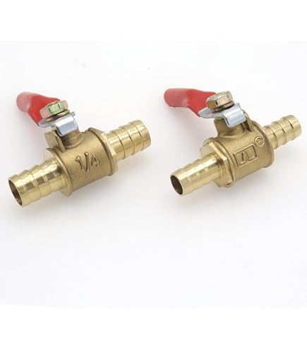 8mm Barb To 8mm Barb Brass Ball Valve - 180 Degree Handle, Shut-Off Valve For Hose, Air, Water - View #10