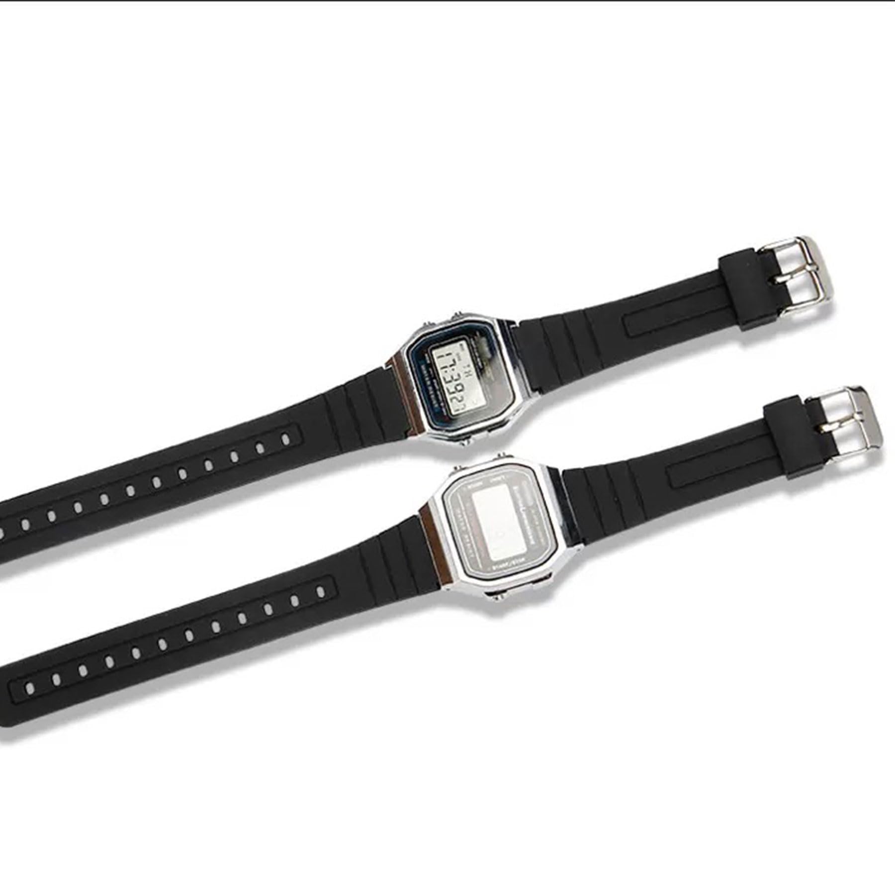 TPU Watch Strap Compatible with Casio F-91W/F-84/F-94/F-105/F-108/A-158/A-168 Men's and Women's 18mm Watchbands Replacement