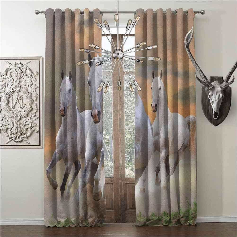 Blackout curtains dimout, Horses, curtain for living room