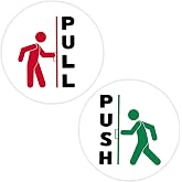 Professional, XL 5 Inch Push Pull Door Sticker Set 2 Pack. Extra-Large, Instructional Decals for Business Office or Home Use. Unique Water-Resistant Push and Pull Signs for Doors is Great for Stores