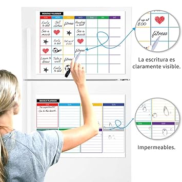 Pizarra magnética para nevera,planificador mensual, Calendario ...