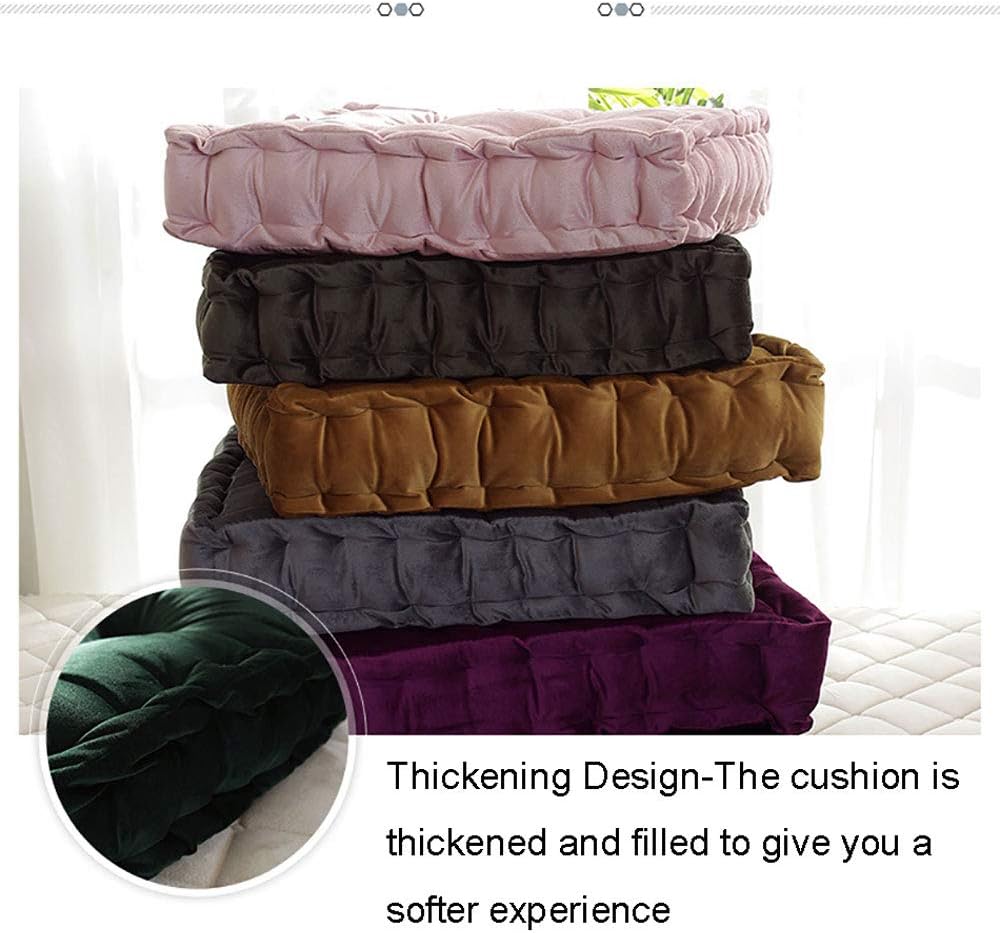 Square Thick Floor Seating Cushions, Tufted Padded Boosted Floor Pillow Cushion Seating with Carrying Handle Tatami Pad for Home/ Office/Outdoor/Car ect Other Scenarios (2pcs ): Kitchen & Dining