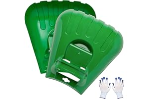 DECORLIFE Large Leaf Scoop Hand Rake, Ergonomics Leaf Picker Upper for Fast Yard Cleaning, Bundled with 3-Pack 72 Gal Leaf Bags and Work Gloves