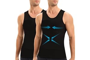 Lgtfy Mens Gynecomastia Compression Shirts, Slimming Body Shaper Tank Top, Tummy Control Undershirts - Change in Seconds