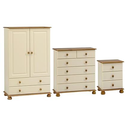 Richmond Cream Pine Nursery Bedroom Furniture Set Wardrobe Chest
