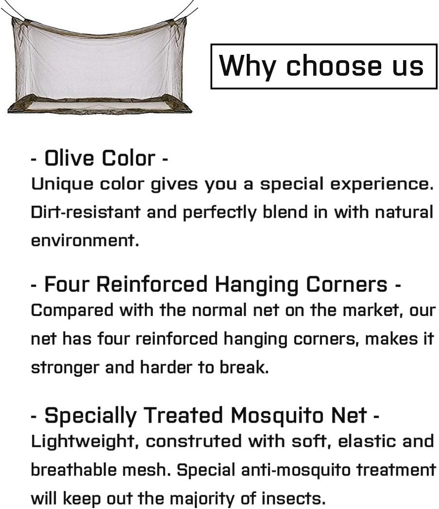 GLORYFIRE Camping Mosquito Net Four Corners Enhanced Tactical Mosquito Net Outdoor Mosquito Net Bar Olive Drab: Sports & Outdoors