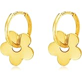 Flower Hoop Earrings for Women Bohemia Flower Dangle Earrings