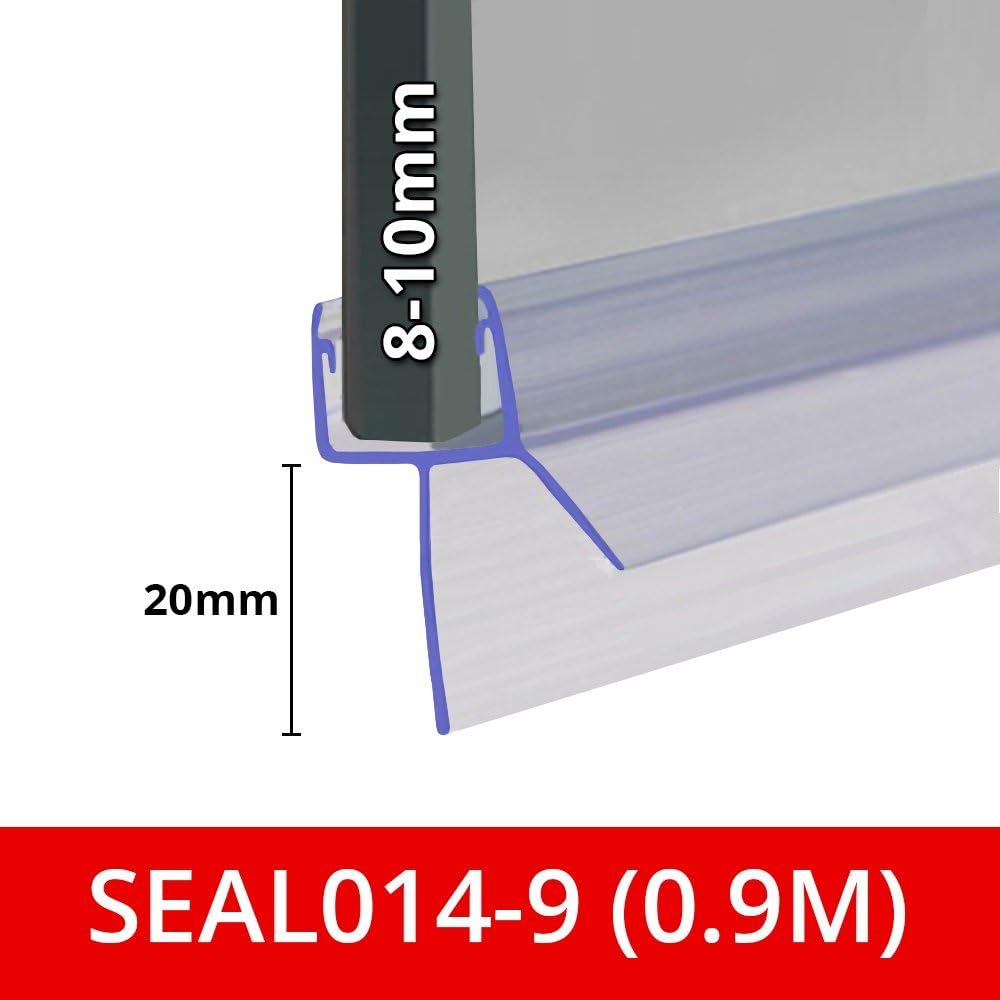 Shower Seal for Screens, Doors or Panels Fits 8, 9 or 10mm Glass