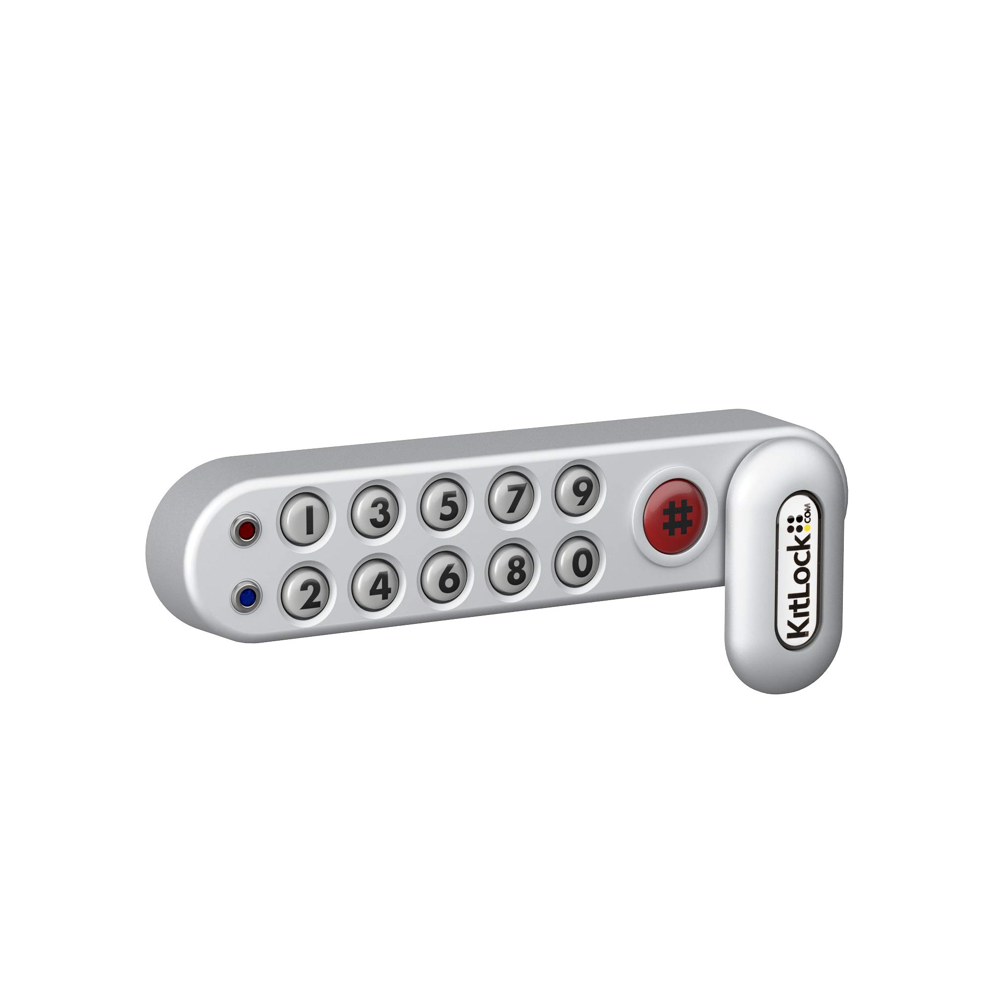 KitLock KL1000 Electronic Lock for Lockers and Furniture Keyless with Combination Lock Horizontal Left Handed Silver