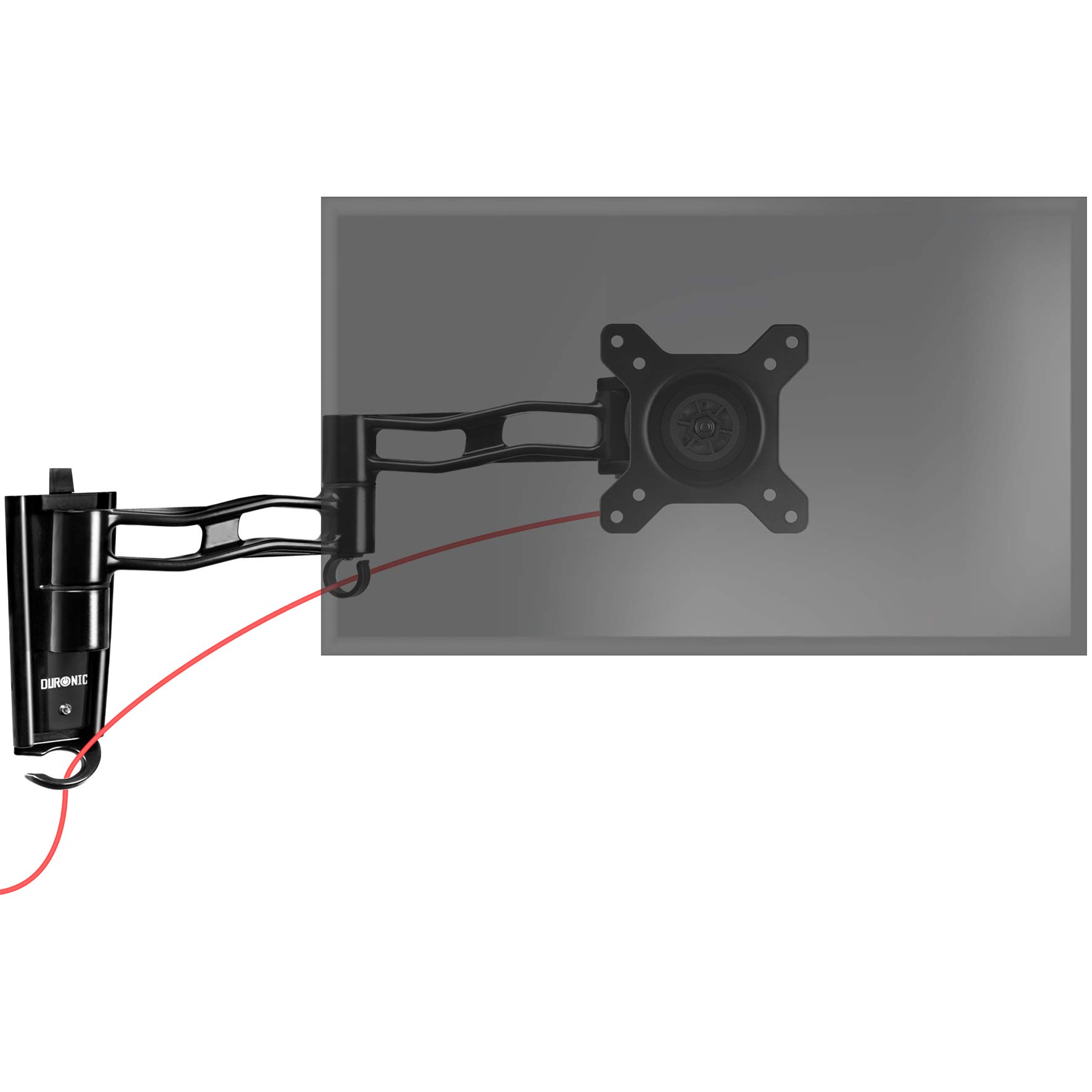 Duronic Monitor Wall Mount DM35W1X3, Single Monitor Arm for One 13-27” PC Screen, Monitors Riser Single, Adjustable Monitors Stand with VESA 75 100, Desk Moniter Mount for Home Office Work