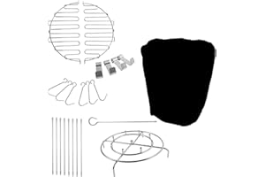 BBQ Future Turkey Fryer Kit for Char-Broil The Big Easy Accessories with Water-Resistant 24 Inch Round Grill Cover, Oil-Less Turkey Fryer Accessories Easy-out Rib Hooks, Skewers for Charbroil