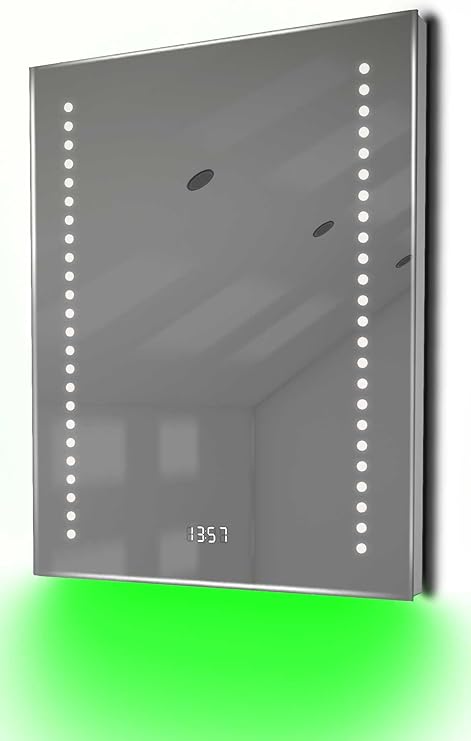 Diamond X Collection Flacher Digitaluhr-Badezimmerspiegel mit