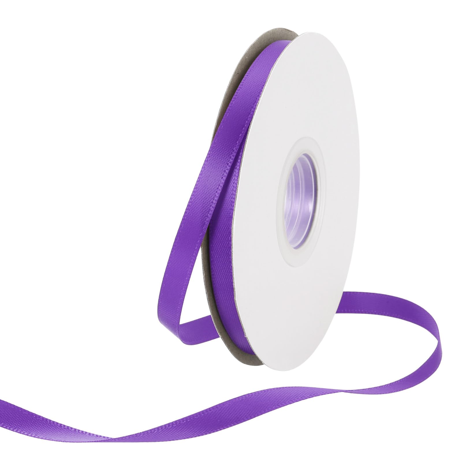 Rebower 6mm Satin Ribbon 46m Thick Double Face Grosgrain Silk Ribbon, [for Gift Wrapping, Hair Bows, Wedding, Cake, Flower] - 50 Yard/150ft/ Dark Purple