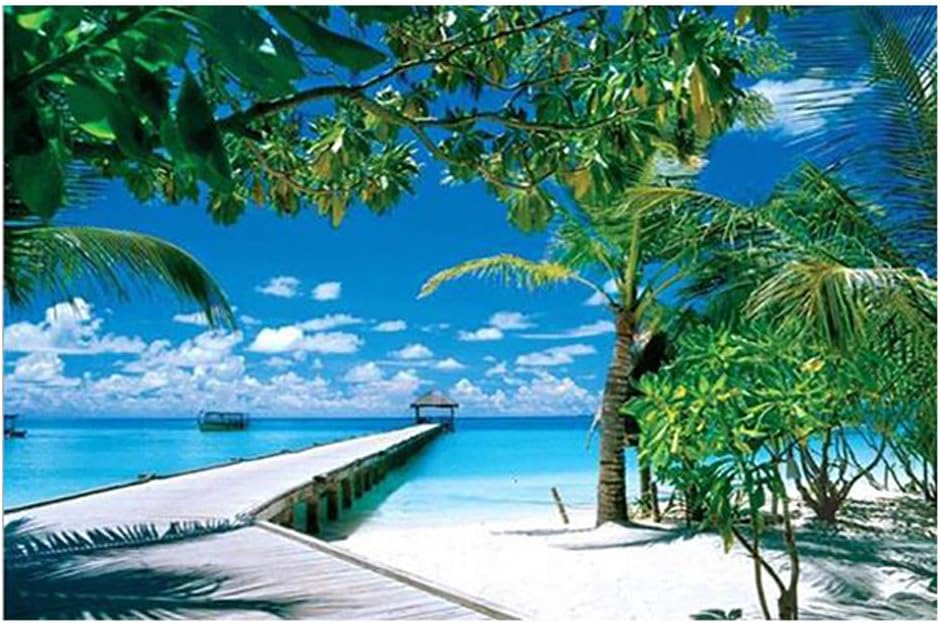 Fewear Jigsaw Puzzles 1000 Pieces for Adult, Seaside Beach Landscape Puzzles- Seaside Bridge Scenery Landscape Romantic Jigsaw Puzzles