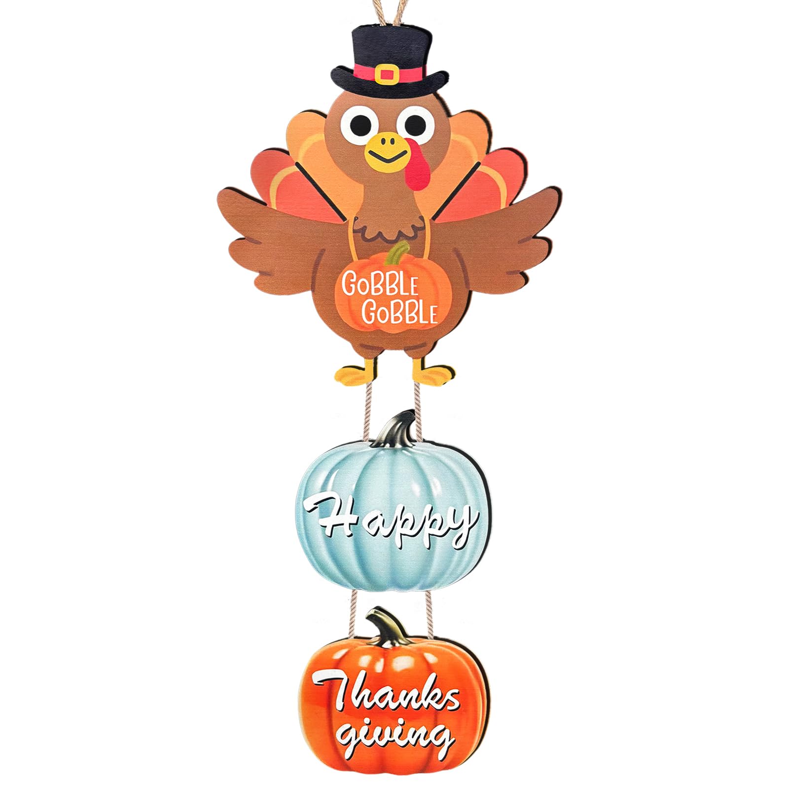 Photo 1 of **MINOR DAMAGE**
Thanksgiving Door Hanging Sign Decorations, Wooden Fall Wall Hanger Decor Turkey Pumpkin Wreath Front Door Signs for Porch Wall Indoor Outdoor Deco