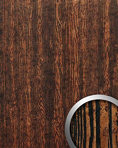 WallFace 14807 Wood Wall Panel wallcovering EyeCatch Decor Interior Plate self-Adhesive Copper-Brown Black | 2.60 sqm