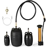 Inflatable Pipe Plug Kit, 2" 3" 4" Sewer Test Balls with Floor Pump | Extension Hose, PVC-Coated Steel Safety Cable &amp; Dual Carabiners for Plumbing Pressure Testing, Drain Testing &amp; Pipe Blocking