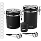 Veken Coffee Canister, 2 Piece Airtight Stainless Steel Coffee Container with Date-Tracker, Measuring Scoop, 12 Extra…
