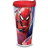 Tervis Marvel Spider-Man Iconic Made in USA Double Walled Insulated Tumbler Travel Cup Keeps Drinks Cold & Hot, 24oz, Classic, 1 Count (Pack of 1)