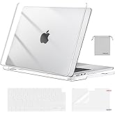 MOSISO Compatible with MacBook Air 15 inch Case M4 M3 M2 2026 2025 2024 2023 Release A3241 A3114 A2941 with Touch ID, Plastic Hard Shell Case&Keyboard Cover&Screen Film&Storage Bag, Crystal Clear