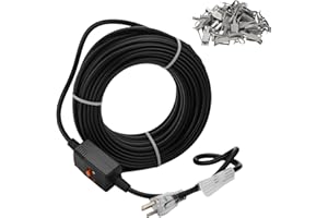 Watflow 60 ft 5 W/ft Roof & Gutter Snow Melting Cable – ETL & CSA Certified, 18/3 Lead with Plug, Ready-to-Install for Metal/