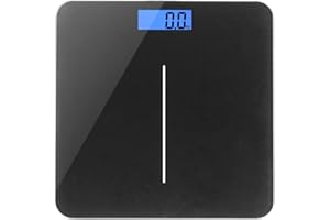 Poplar Home Products Digital Bathroom Scale for Accurate Body Weight – Ultra Thin, Black Scale – Auto Step On Design – 4 Precision Weight Sensors – Batteries Included