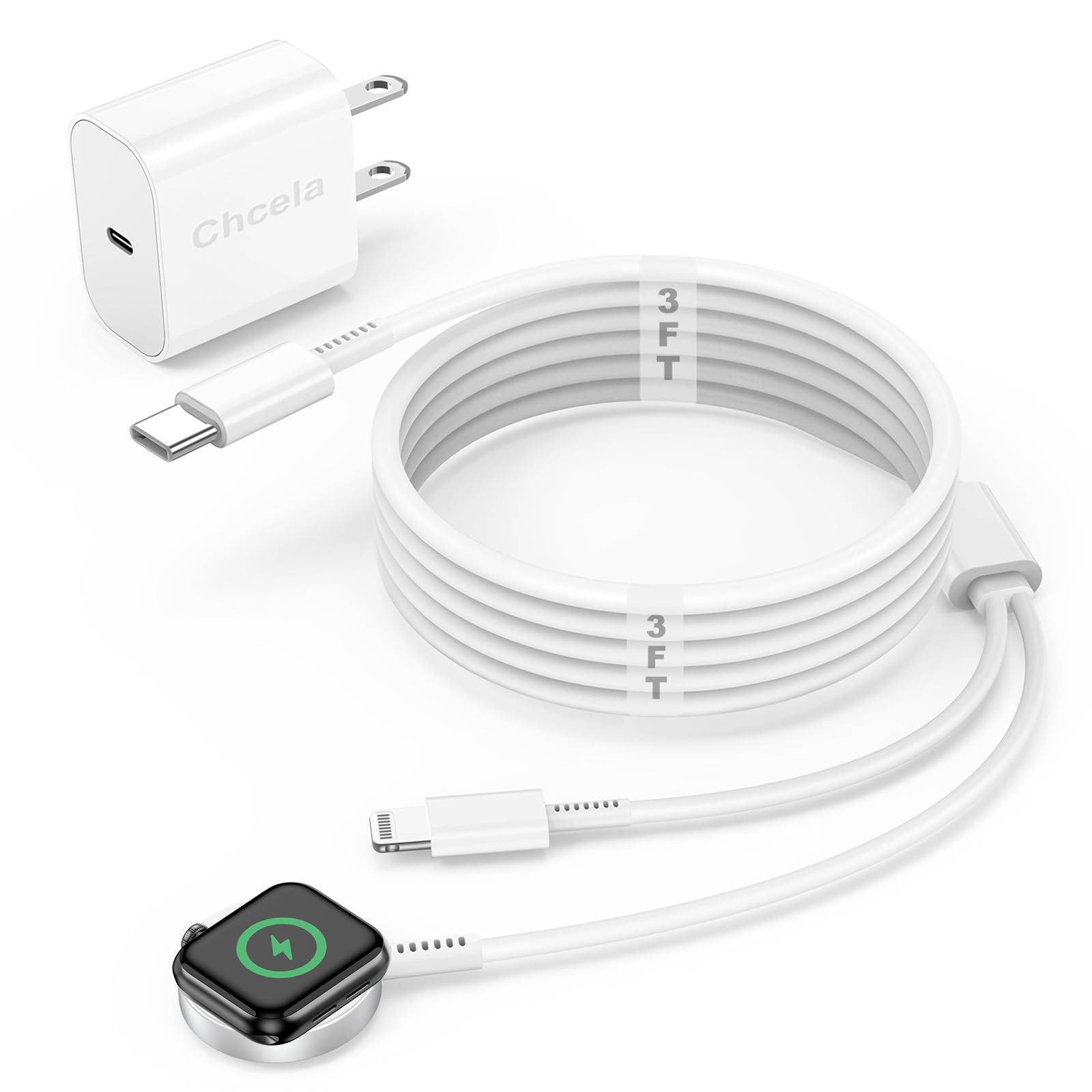 Photo 1 of ???? ???????? Apple Watch Charger,2-in-1 USB C Charger for iWatch & iPhone,3FT Fast Charging Cable with 20W Fast Wall Plug for Apple Watch Series 8/7/6/5/SE & iPhone14/13/12/AirPods
