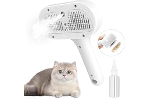 ETACCU Cat Steam Brush, 3 in 1 Cat Steam Brush for Shedding & Grooming, Steam Brush for Dogs/Cats, Remove Tangled Loose Hair for Long & Short Haired, Self Cleaning Pet Steam Brush with Release Button
