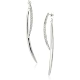 GUESS "Basic" Curved Stick Front/Back Linear Drop Earrings