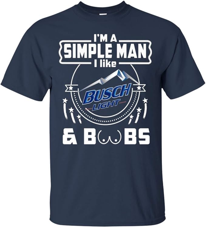 Ich Bin Ein Einfacher Mann Den Ich Busch Licht Und Boobs T Shirt Mag Xl Amazon De Bekleidung