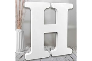 AOCEAN 8 Inch White Wood Letters, Unfinished Wooden Letters for Wall MAGA Decorative Standing Letters Slices Sign Board Decoration for Craft Home Party Projects (H)