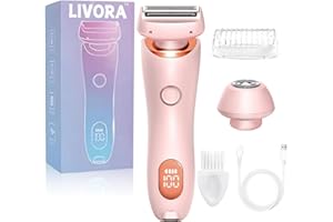 WEERSHUN Livora Electric Shaver for Women，Silk Glide Pro Shaver，Rechargeable Electric Trimmer for Bikini, Pubic Hair, Legs, Body, Wet/Dry (Pink).