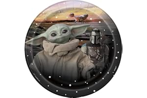 Unique Industries The Mandalorian The Child Baby Yoda Paper Cake Plates, 8ct, Grey (PY163343)