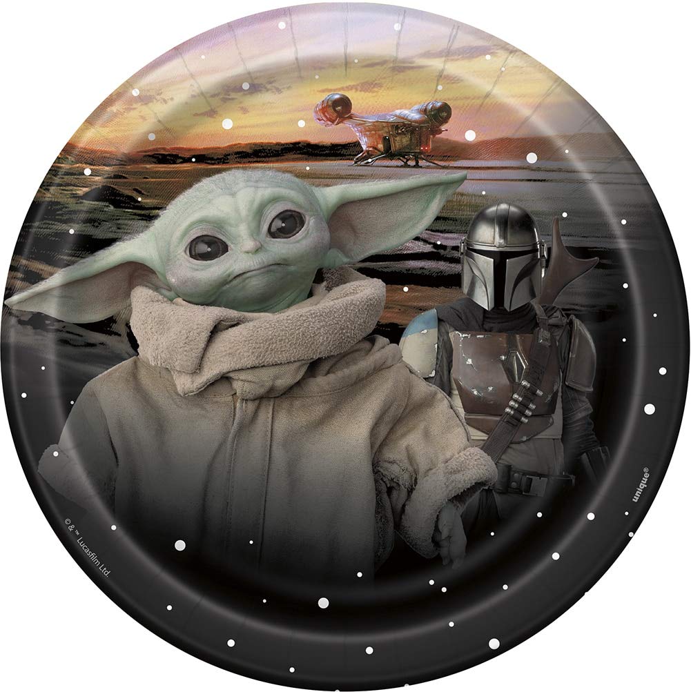 Unique Industries Star Wars Mandalorian - The Child -7 inch Dessert Plates (8 Per Pack)