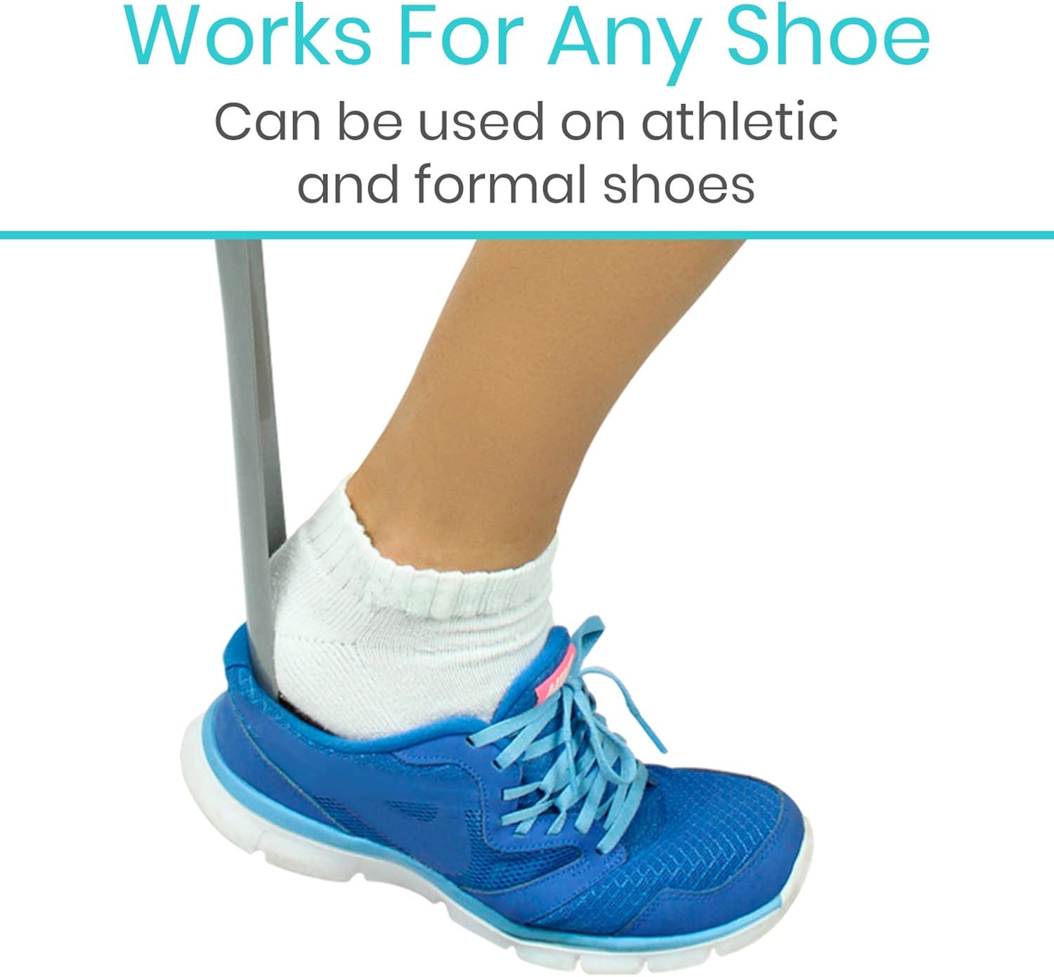 Vive Shoe Horn - 24" Long Handled, Extended Reach ShoeHorn for Women, Men, Kids, Seniors, Elderly, Handicap, Disabled - Plastic Boot Horn - Extra Large Tall Handle Dressing Aid Giant Helper Tool: Shoes