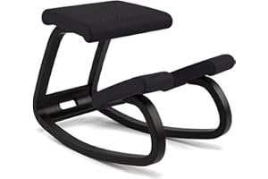 Varier Variable Black/Black Ergonomic Office Kneeling Chair – Active Sitting, Rocking Seat for Home, Study & Posture Support – 10 Year Quality Guarantee