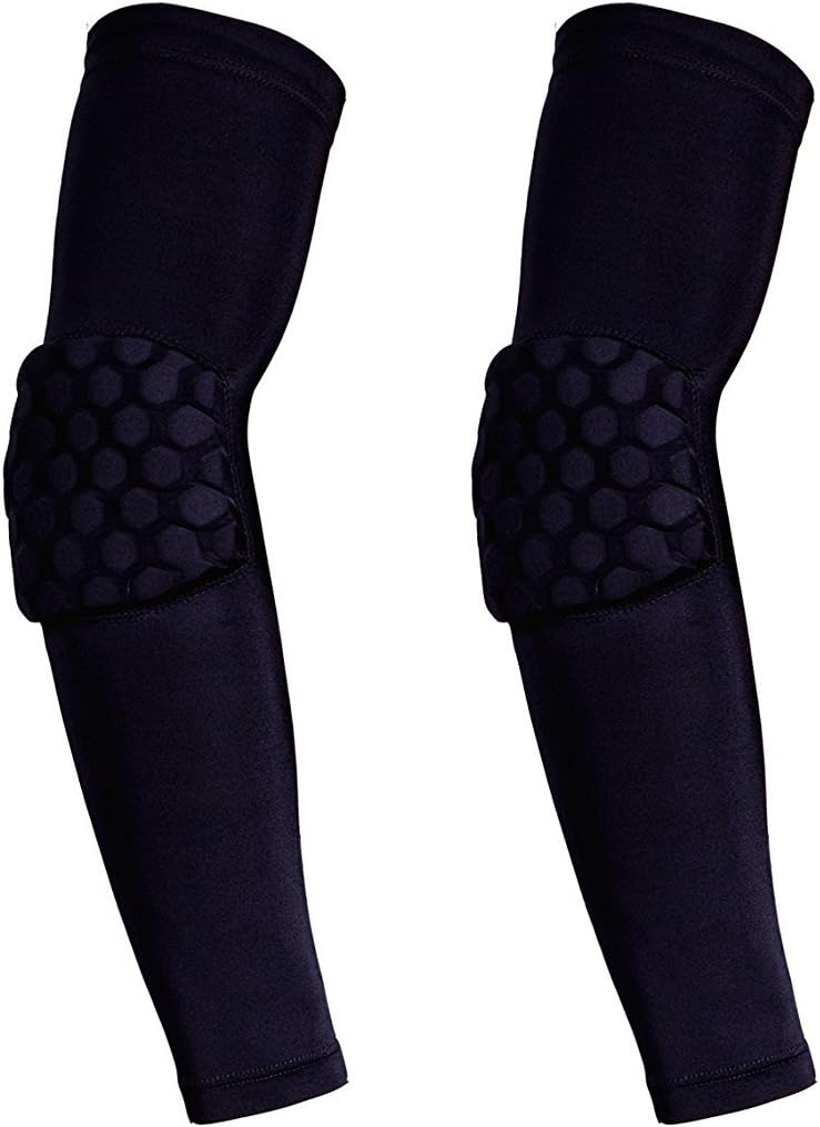NKTM Honeycomb Pad Basketball Shooter Arm Pad Sleeve Crash Proof Honeycomb Elbow Support Pads Protective Compression Wear - Men & Women Basketball Elbow Protector Guard (1 Pair)